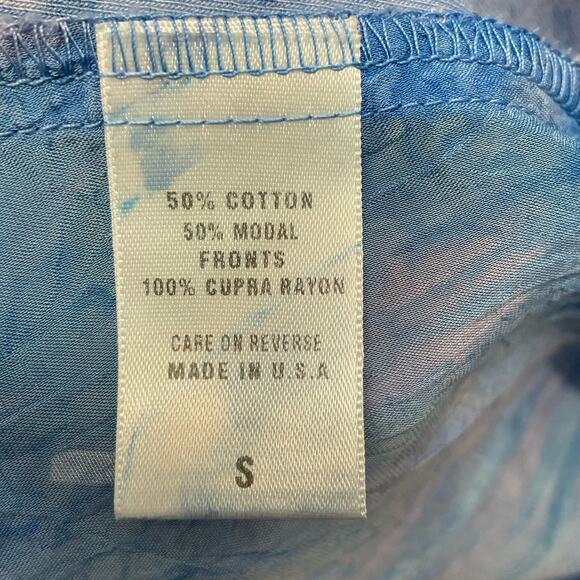 Barbara Lesser Open Front Cardigan Sweater S Watercolor Art to Wear - Picture 5 of 5